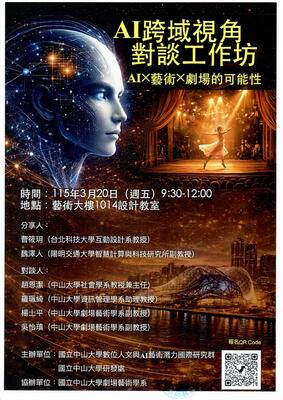 《AI跨域視角對談工作坊：AI x 藝術 x 劇場的可能性》| 115/3/20_09:30-12:00圖片